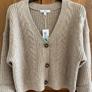 Marks & Spencer Beige Cable Knit Cardigan